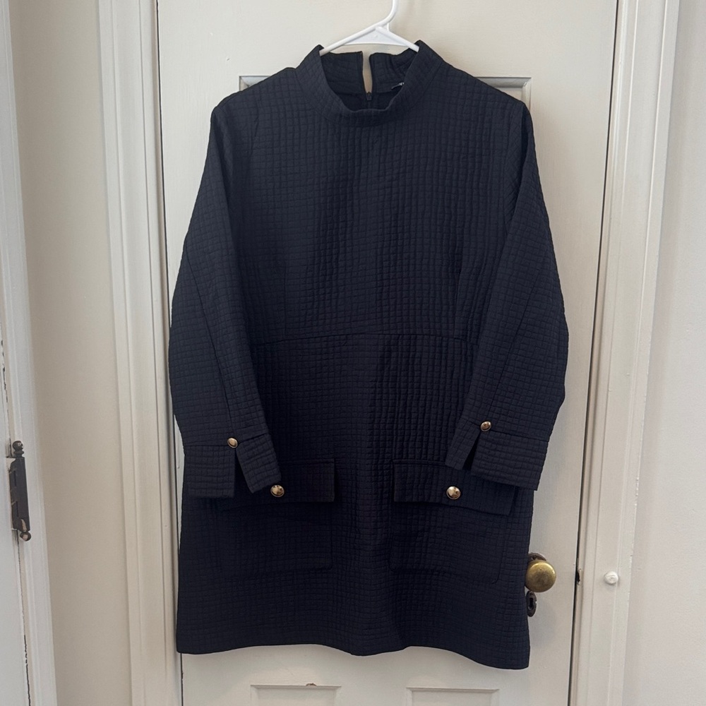 Zara Black Quilted Shift Dress